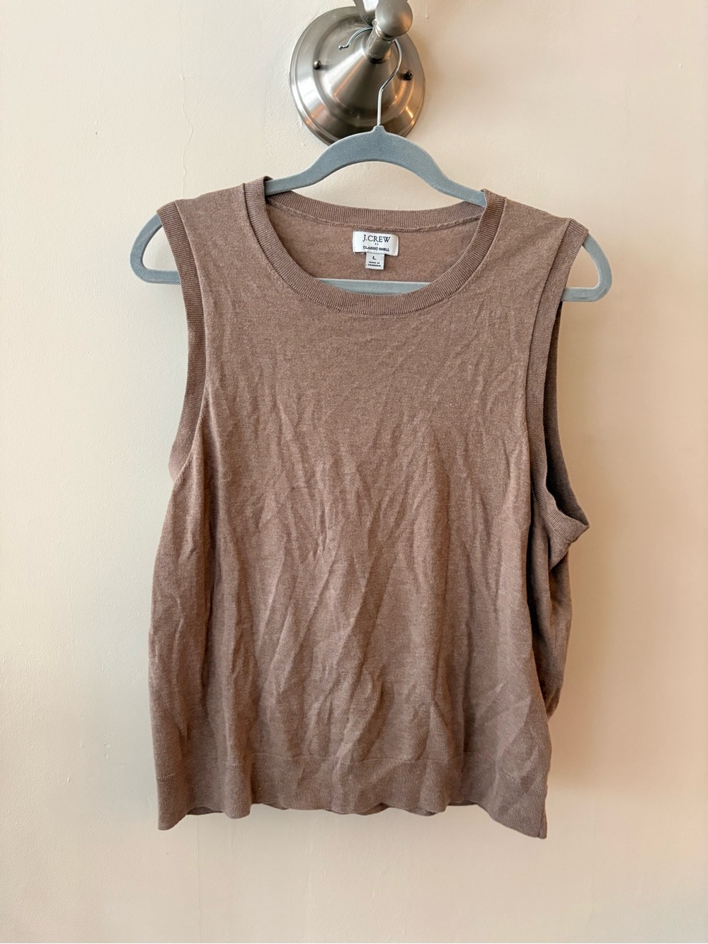 J. Crew Brown Sleeveless Crewneck Tank